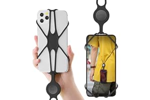 Bone Crossbody Lanyard Phone Tie 2, Universal Crossbody Phone Lanyard Phone Holder for iPhone 15 All Series, Adjustable iPhone Lanyard Fits Most Phones from 4-6.7" - Black