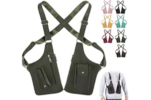 Premium Leather Adjustable Underarm Shoulder Bag for Men, Multi-pocket Waterproof Shoulder Holster for Travel