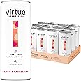 Virtue Yerba Mate, Peach & Raspberry - Natural Energy Drink - Sugar Free, Clean Energy, 8.4 oz (Pack of 12)