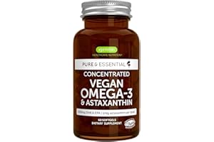 IGENNUS HEALTHCARE NUTRITION Igennus Vegan Omega-3 Natural Algae Oil, DHA & EPA, Certified Pure, Plant Based Fatty Acid Supplement, with Astaxanthin Antioxidant, 60 Small Softgels, 2 per Day, 30 Servings