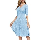 JASAMBAC Semi Formal Dresses for Wedding Guest Blue Prom Cocktail Confirmation Dresses for Teen Girls Blue L