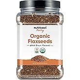 Nutricost Pantry Organic Flaxseeds (2 Pounds), Whole Brown Flaxseeds | Certified USDA Organic, Vegan, Non-GMO, Gluten-Free