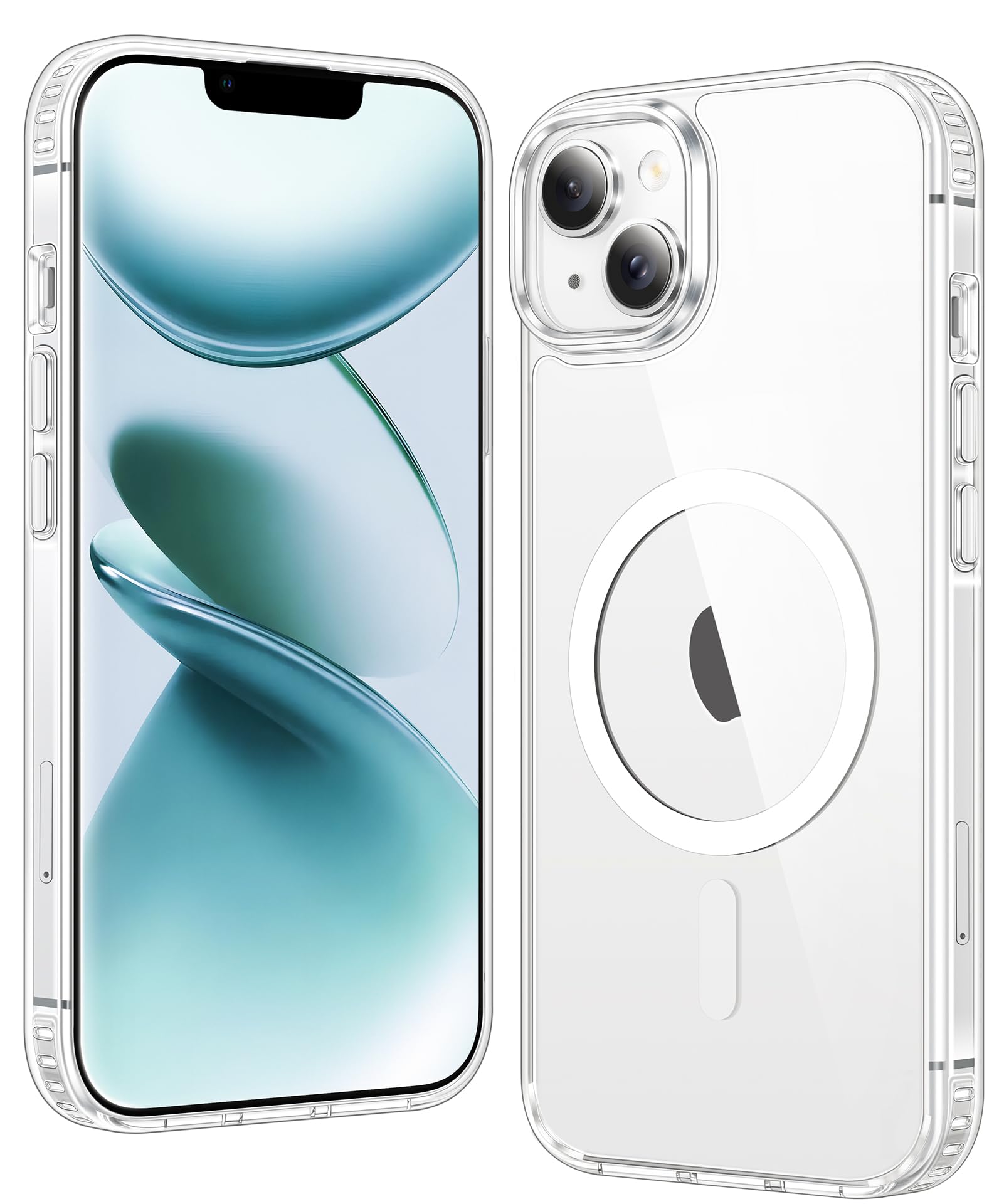 Photo 1 of FNTCASE for iPhone 14 Plus Case: Magnetic Shockproof Military Grade Drop Protection Clear Phone Case | Anti-Yellowing Anti-Slip Slim Thin Lightweight Protective Cover for iPhone 14Plus(Clear)