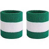 ONUPGO Wristband Sweatbands for Men and Women - Athletic Cotton Terry Cloth Wrist Bands Sport Sweat Band for Basketball, Tennis, Football, Baseball, Running, Gym (1 Pair)