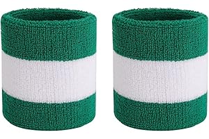 ONUPGO Wristband Sweatbands for Men and Women - Athletic Cotton Terry Cloth Wrist Bands Sport Sweat Band for Basketball, Tennis, Football, Baseball, Running, Gym (1 Pair)
