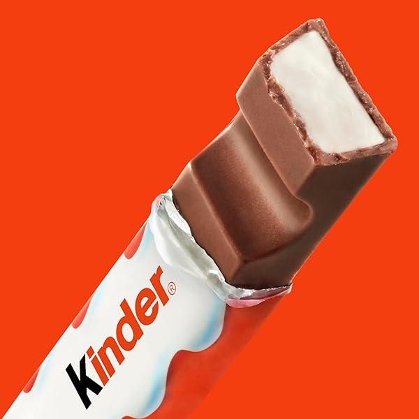KINDER CHOCOLATE, 4 LARGE BARS, MILK CHOCOLATE BAR WITH CREAMY MILKY FILLING, INDIVIDUALLY WRAPPED CANDY, 3 OZ TOTAL