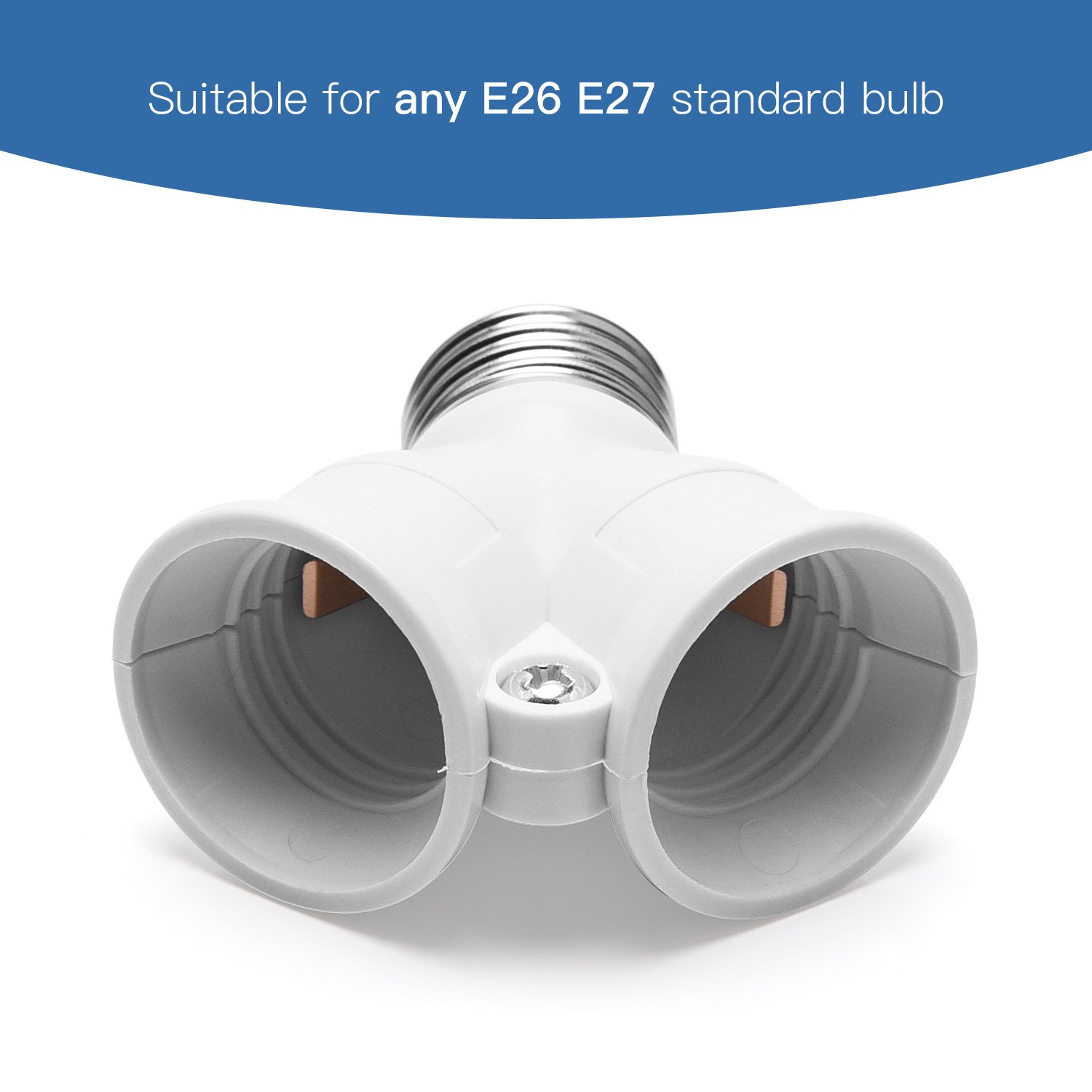 4pack 2 in 1 Light Socket Splitter E26 E27 Adapter Converter JACKYLED