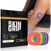 Skin Grip Adhesive Patches Compatible with Dexcom G7 &amp;Stelo CGM with Cutout | Waterproof &amp; Sweatproof Cover for Continuous Glucose Monitor Sensor, Strong Grip for 15+ Days, 20 Pack, Rainbow Pack