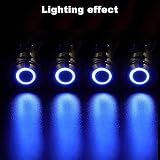 Gebildet 4Pcs 12mm 3A 12-24V Waterproof LED Push Button High Head view 3