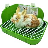 RUBYHOME Rabbit Litter Box Toilet, Plastic Square Cage Box Potty Trainer Corner Litter Bedding Box Pet Pan for Small Animals,