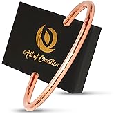 Art Of Creation Handmade Pure Copper Bracelet Plain Cuff Adjustable Solid Bangle Tibetan Kada Bracelets For Unisex | Wrist Band India Pattern