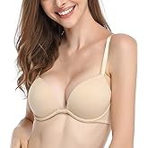 Deyllo Women’s Push Up Underwire Bra Super Padded T-Shirt Bra Add Two Cups