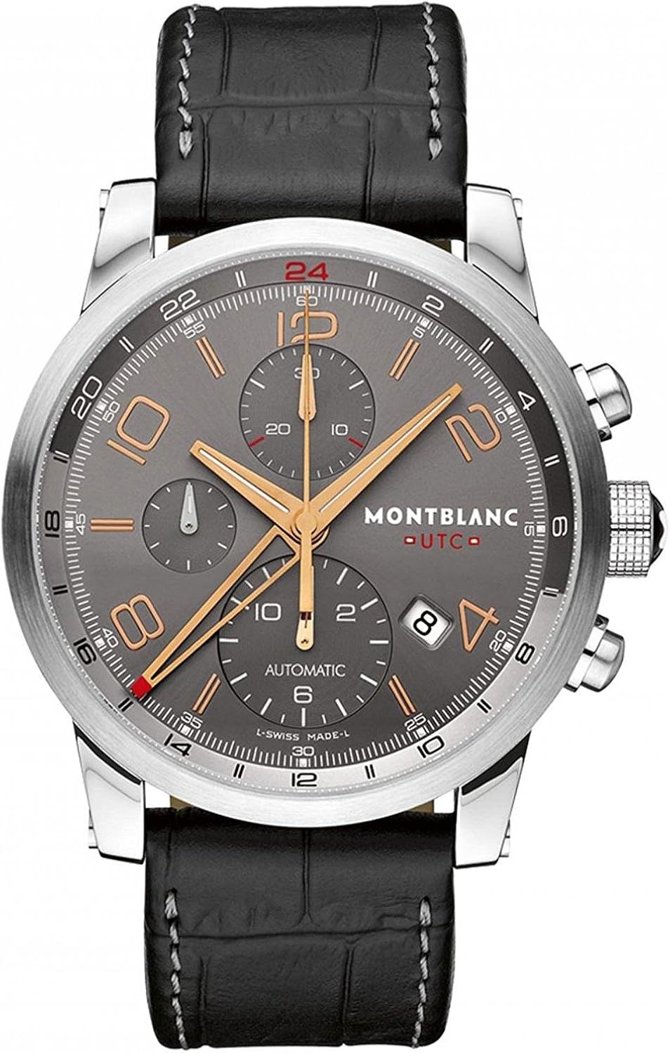 montblanc timewalker chronovoyager utc men's stainless steel swiss automatic watch 107303