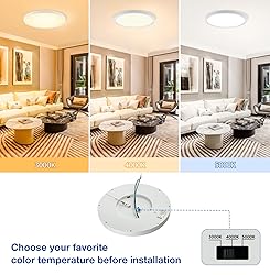 CycevSun 15.8 Inch Dimmable LED Ceiling Light Flush