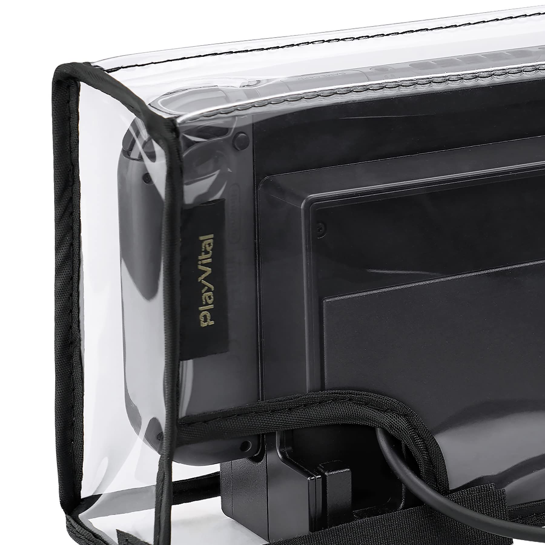 PlayVital Transparent Dust Cover for Nintendo Switch OLED, Waterproof Dust Guard Anti Scratch Dust Proof Cover Sleeve for Nintendo Switch Charging Dock