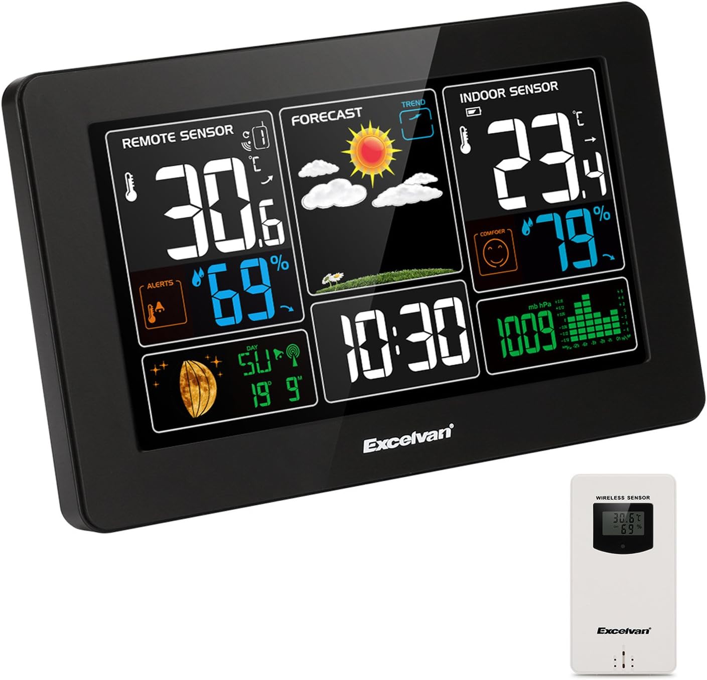 Excelvan Digital Wireless Weather Station Large LCD Color Display
