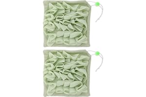 VICASKY 2pcs Exfoliating Loofah Bath Scrubber Towels with Soap Holder, Green Body Scrub Towels for Shower,