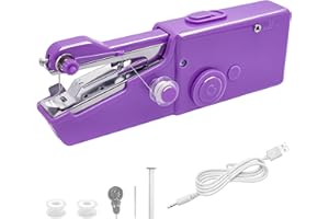 JYUKAN Handheld Sewing Machine Portable Stitching Machine for Beginners Mini Electric Sewing Machine for DIY, Various Fabric, Clothes, Travel Purple