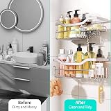 HapiRm Shower Caddy 11 Hooks Stainless Steel No Drill Adhesive Rustproof view 6