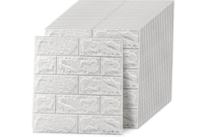Greymond 3D Wall Panels Peel and Stick, 29 Sq FtWhite Self-Adhesive XPE Foam Stone 3D Wallpaper, Textured Faux Brick Wall Panels for Interior Wall Décor, Home Decoration, 20PCS