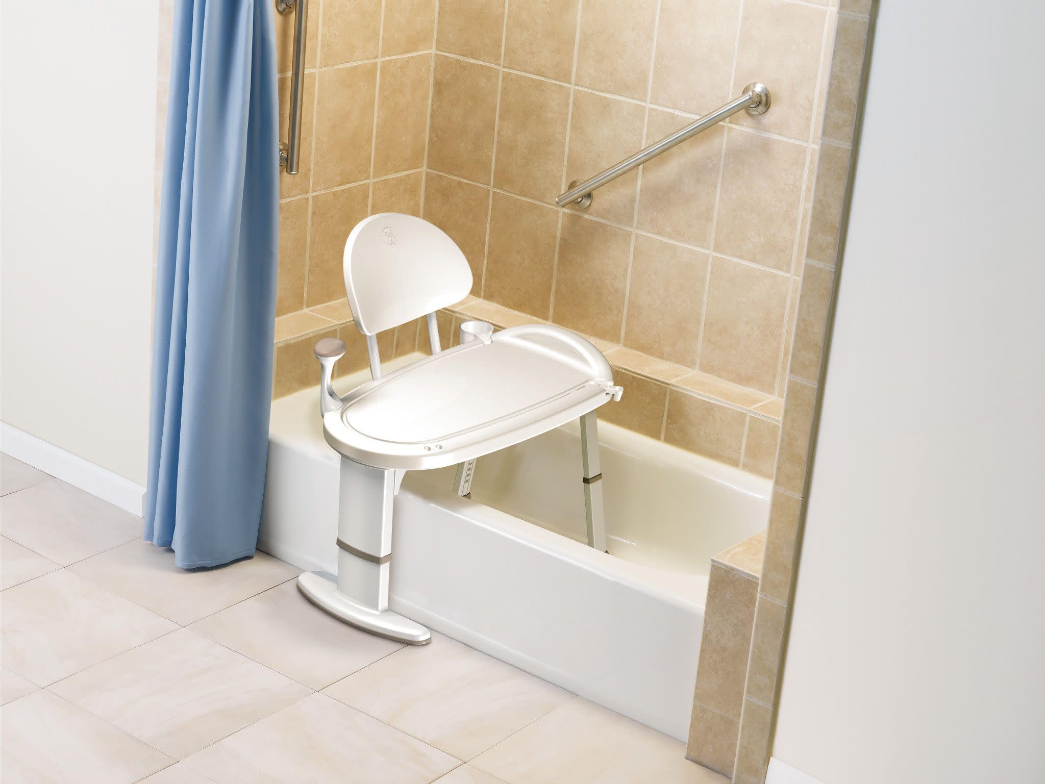 Moen Home Care Bath Safety Tub Transfer Bench, Shower Chair for Elderly and Disabled with Adjustable Height, Handicap Accessories for Daily Living, DN7105