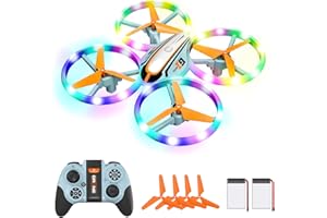 LEAPRCSTORE Drone for Kids, RC Drone Toys Gifts for Boys Girls, Mini Drone with Cool LED Light, Quadcopter with 3D Flip, Headless Mode and Altitude Hold, Propellers Full Protect, Flying Drone for Beginners