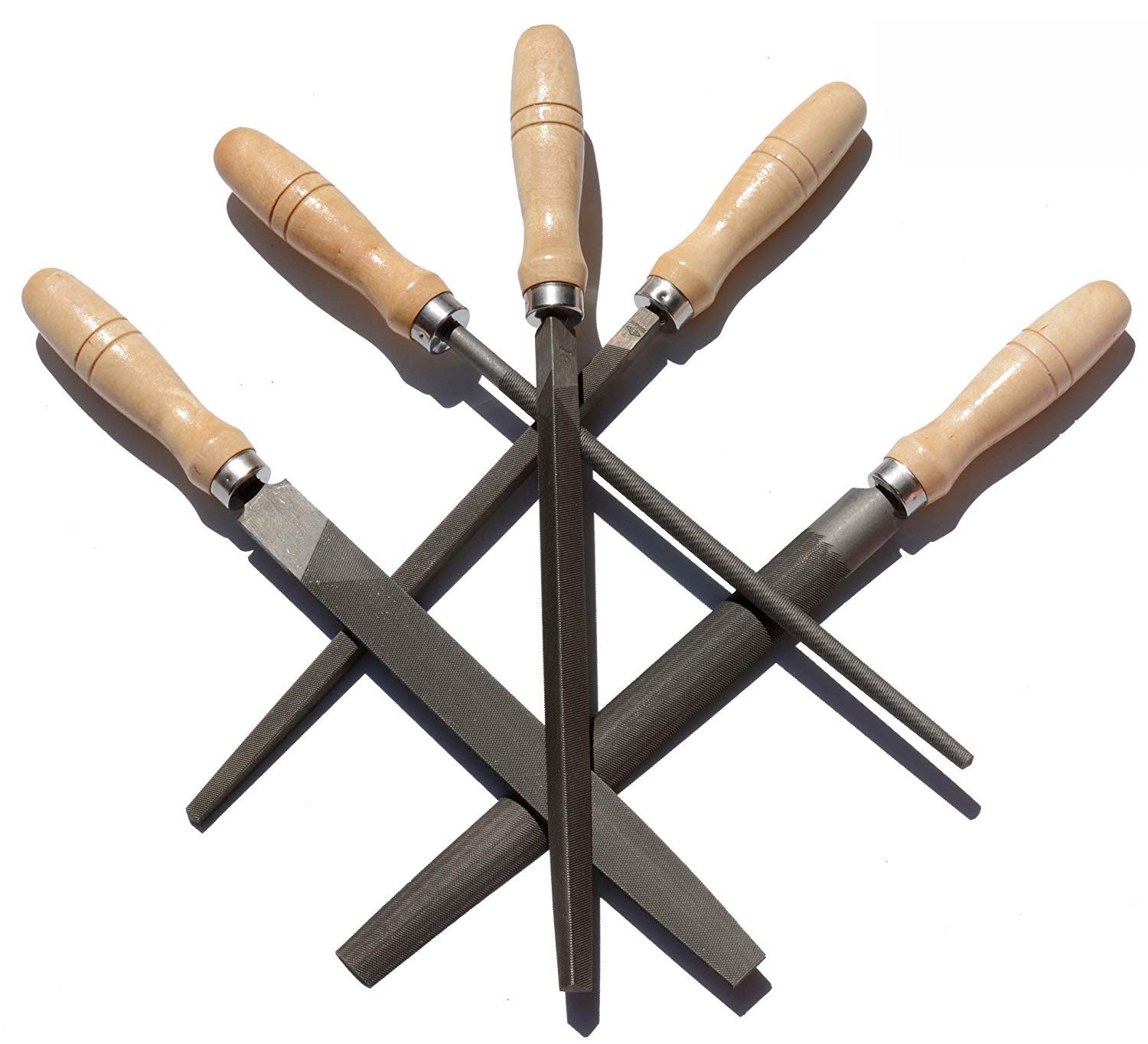 DSSpace High Carbon Steel File Set with Wooden Handles Rasp File for