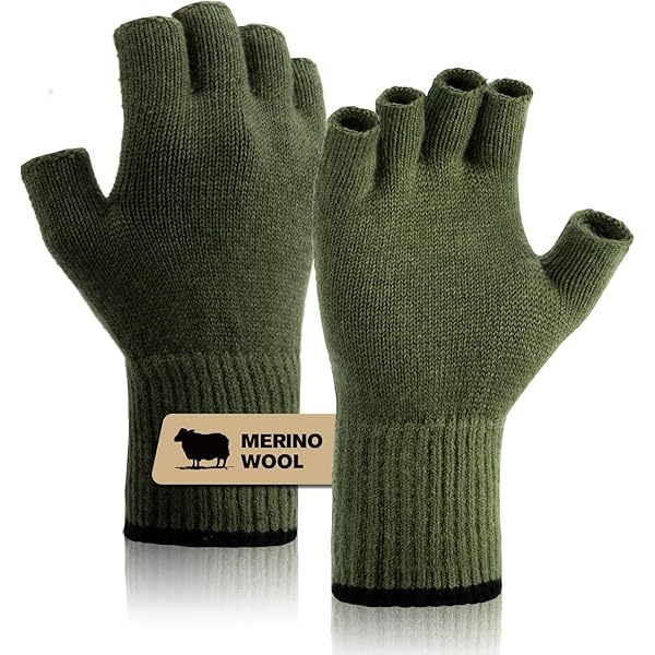 Amazon.com: Eskimo Fingerless Wool Glove, Wool-Acrylic Blend, Half