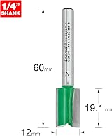 Trend TrendCraftPro Straight Two Flute Router Cutter Bit 1/4 Inch Shank view 2