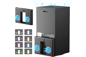 Vertical Cooling Fan for Xbox Series X, Wiilkac Dual Fans Cooling System for Xbox Series X with External USB Port and RGB Color LED Light, Upgraded USB Powered Cooling Stand accessories for X-Series X