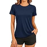 TACVASEN Women's Short Sleeve Workout Shirts UPF 50+ Sun Protection Quick Dry Athletic Tops for Running Gym Tee