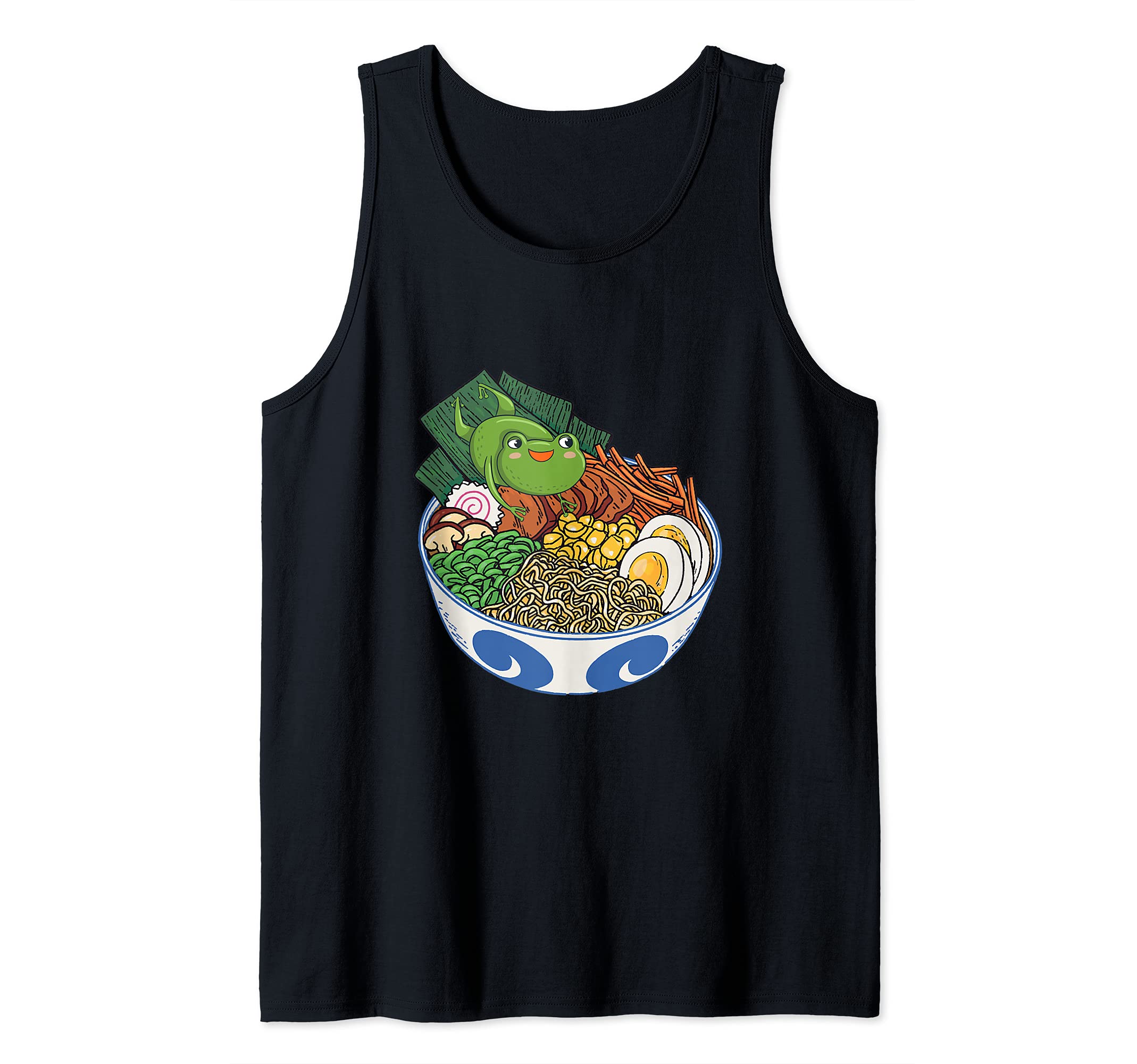 Cute jumping Kawaii Frog Ramen Noodle Tank Top