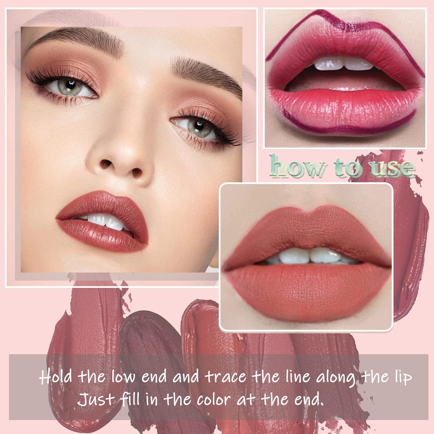 3 Piece Matte Lipstick Set,Nude Liquid Lipstick Velvet Air Moisture Smooth Crayon Lip Stain,Matte Liquid 24 Hour Superstay Long Lasting Waterproof Lip Gloss for Women Makeup(Set C)