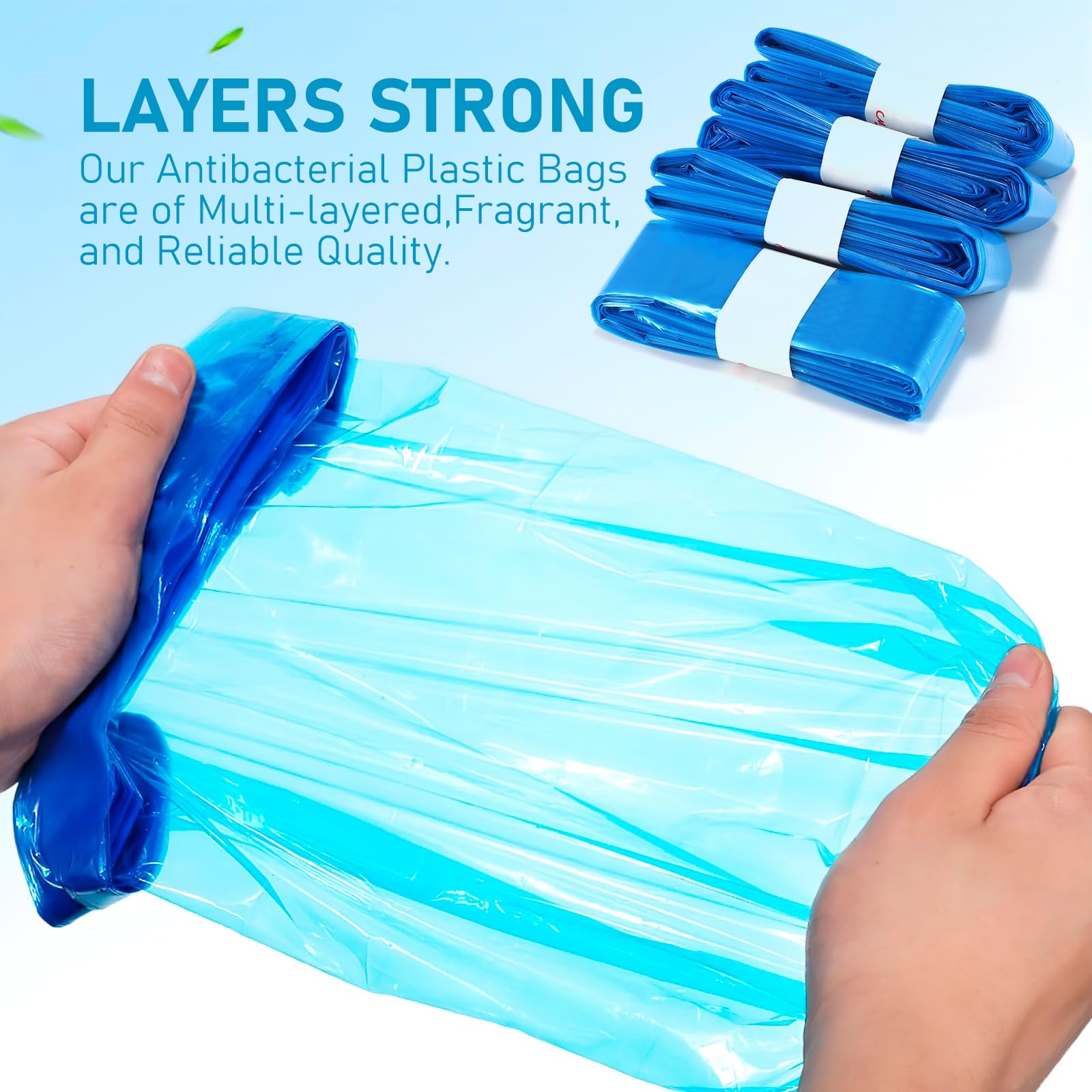 Nappy Bin Refills, 10PCS Nappy Disposal Bags Disposable Diaper Pail Plastic Bags, Diaper Bag Refills Compatible with Angelcare/Tommee Tippee Sangenic and Platex Diaper Genie Diaper Pail, Blue