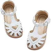 THEE BRON Toddler Girls Closed-Toe Sandals Sweet Retro Cutout Summer Dress Shoes
