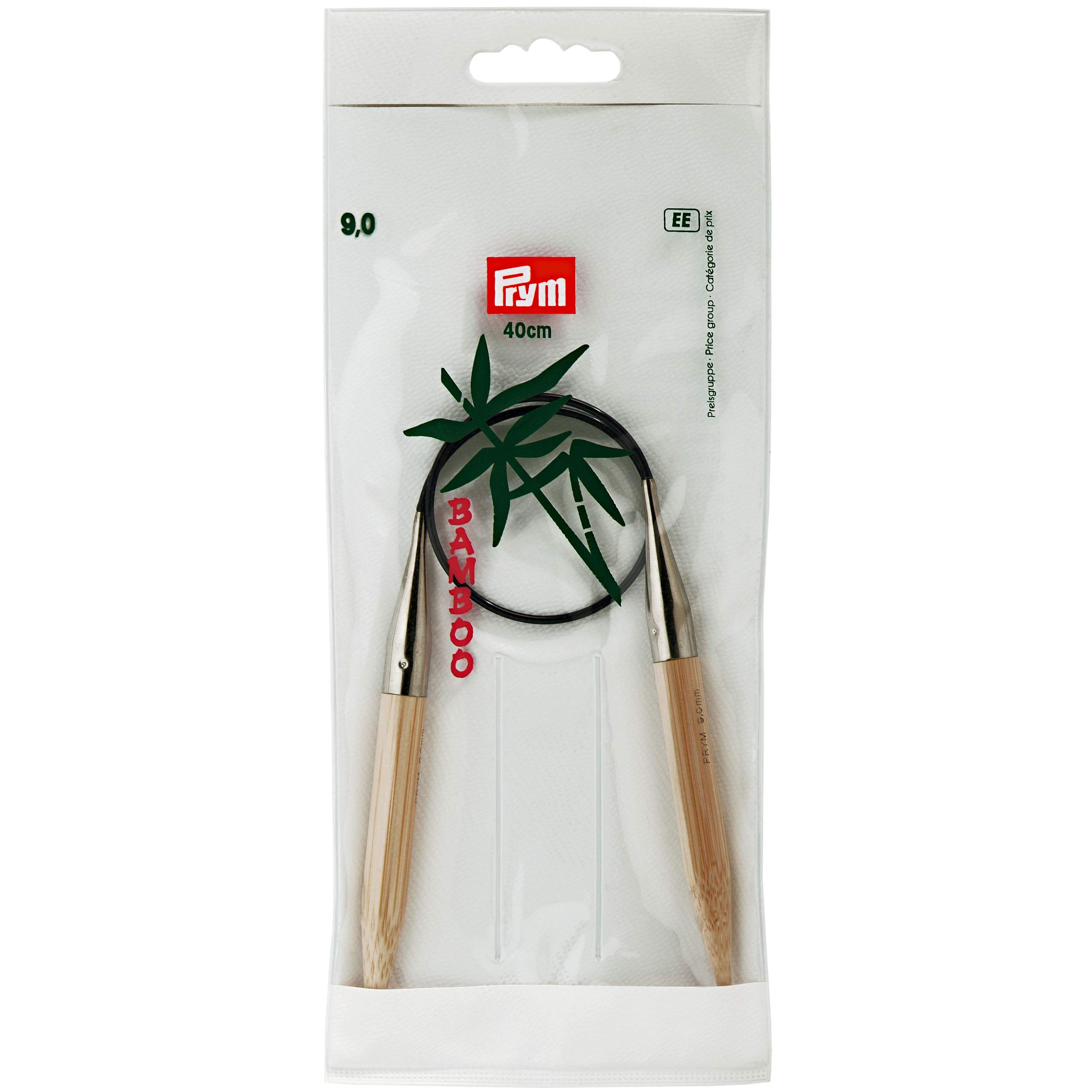 Prym 40 cm x 9 mm Circular Knitting Pins, Bamboo