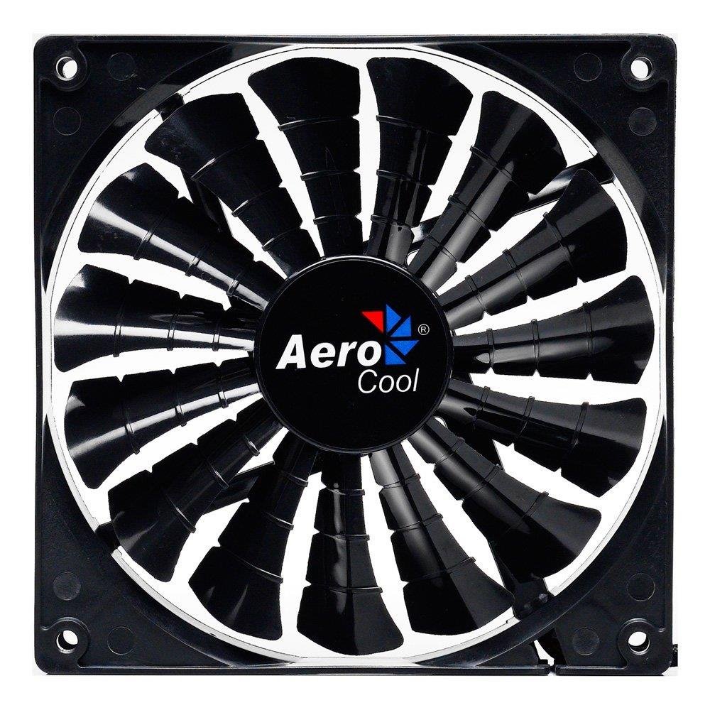 Aerocool Shark 12 cm 15 Blade Fluid Dynamic Bearing Fan - Black