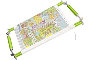 Couple Embroidery Art Embroidery Clip Frame Cross Stitch 4 Slot Presser Heavy Duty Embroidery Bandage Embroidery Frame Needlepoint Frame Embroidery Scroll Frame Embroidery Frames (Green)