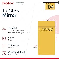 4-Pack Gold Mirror Acrylic Sheets 23.75" x