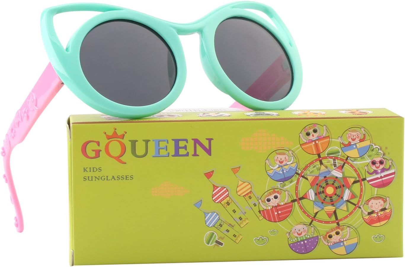 Rubber Flexible Kids Cateye Polarized Sunglasses for Boys Girls Baby and Children Age 2-10,ET22