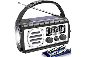 QAUYYW Emergency Radio, 20000mAh/74000mWh Weather Radio, Solar Hand Crank Radio with AM/FM/NOAA/SW Weather,Flashlight & Reading Lamp, SOS Alarm, Phone Charger for Indoor Outdoor Emergency