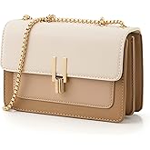 Color-Block Crossbody Bags for Women Leather Cross Body Purses Cute Designer Handbags Shoulder Bag Medium Size