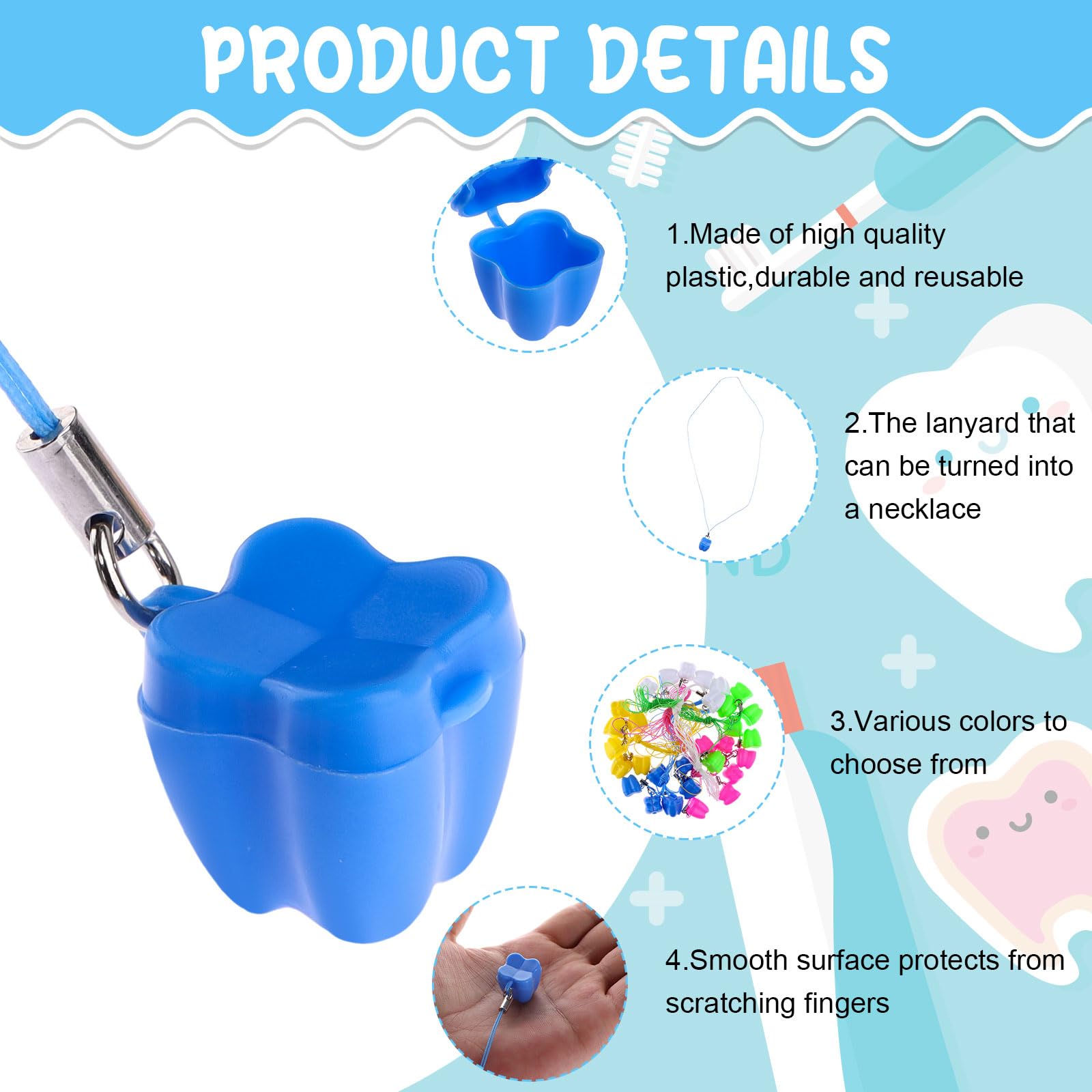 150-Piece Tooth Saver Necklaces, Little Box for Lost Teeth, Milk Teeth Storage Cases for Children, Tooth Fairy Bag, School Classroom Party Supply