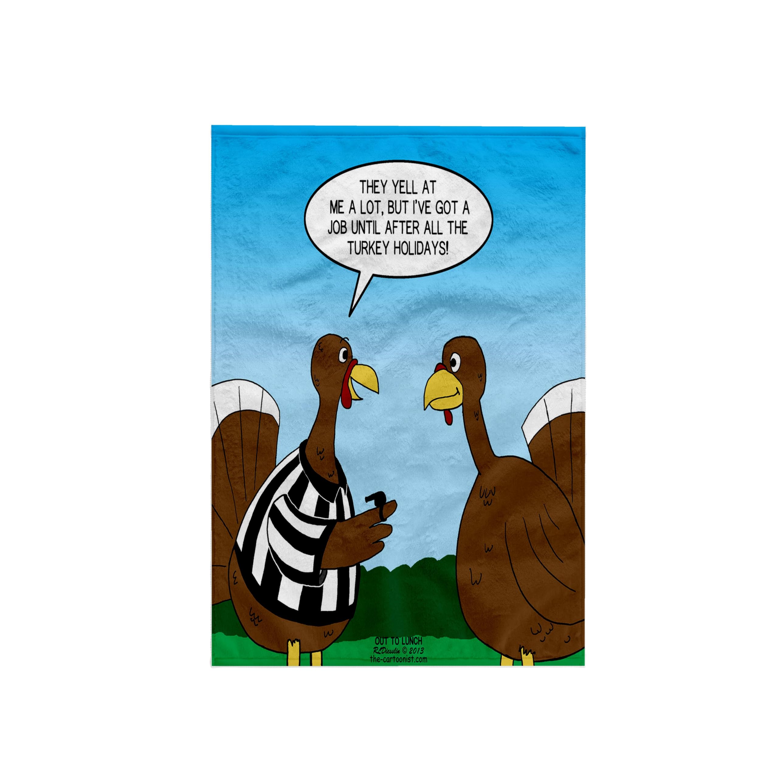 3dRose Print of A Turkey Referee Towel, White, 15 x 22-Inch