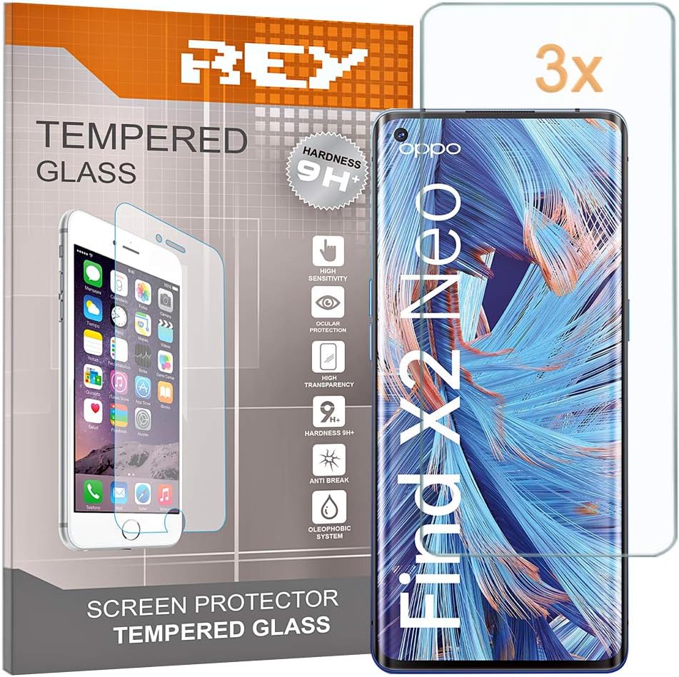 REY Screen Protector for OPPO FIND X2 NEO, Tempered Glass Film, Premium quality, Perfect protection for scratches breaks