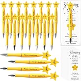 Qilery 50 Employee Appreciation Gifts Bulk Inspirational Star Ballpoint Pens with Motivational Thank You Cards Valentines Appreciation Gift for Coworker Office Staff Team Teacher Nurse (Awesome)