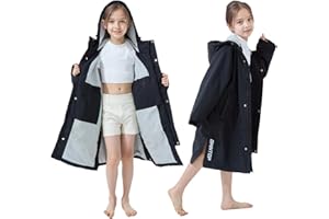 Owntop Swim Parka Windproof Surf Coat Men Women- Waterproof Surf Poncho- Oversized Warm Swim Parka Kid Youth Adult