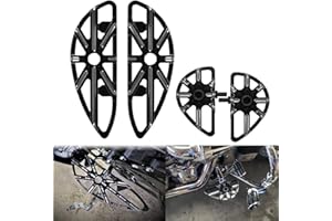 HCmotorku Motorcycle Driver Passenger Footboards Front Rear Foot Pegs Hollow Floorboard Fit For Harley Touring Road Glide Ele