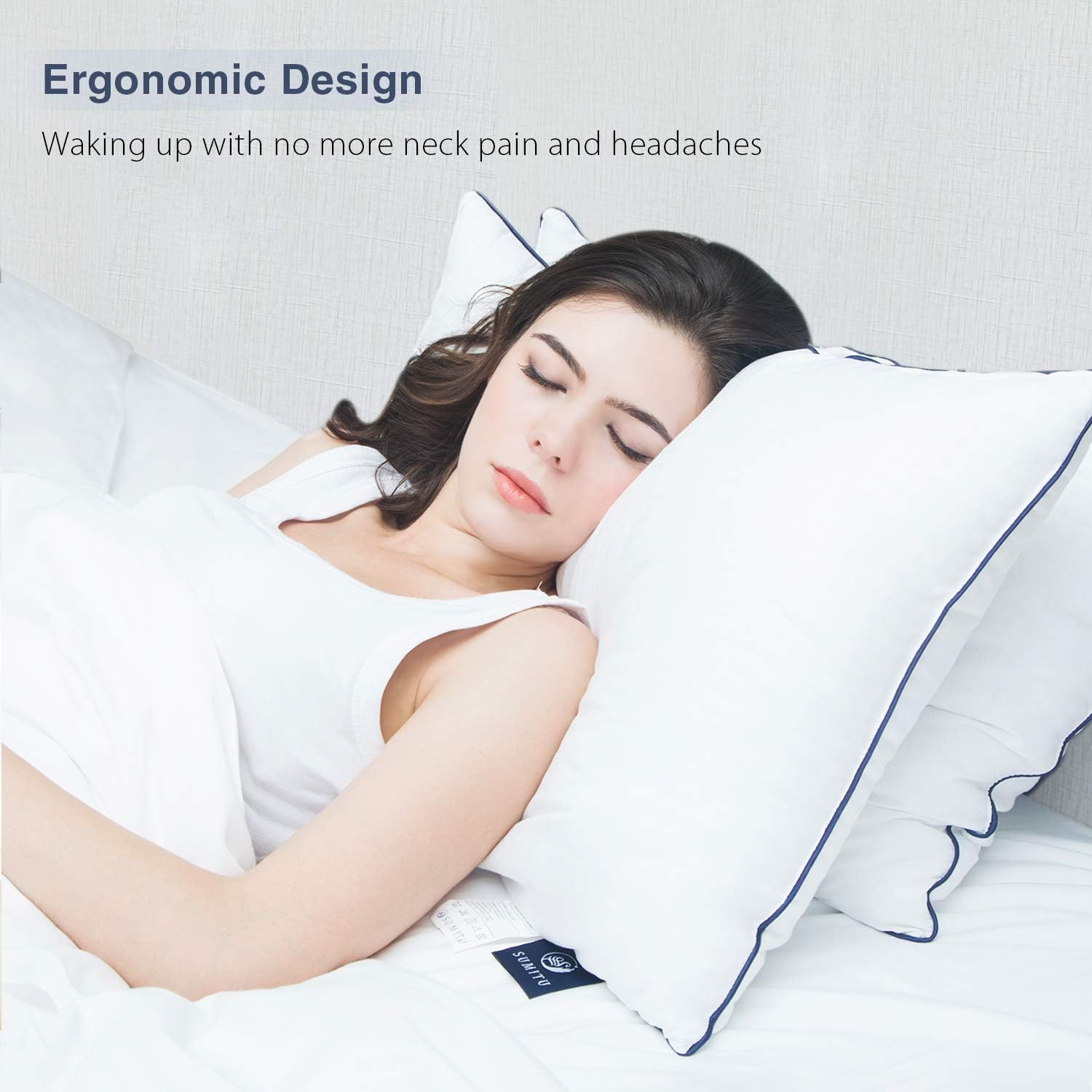 SUMITU Bed Pillows for Sleeping 2 Pack Standard Size 20 x 26 Inches, Hypoallergenic Pillow for Side and Back Sleeper, Soft Hotel Gel Pillows Set of 2, Down Alternative Cooling Pillow: Home & Kitchen