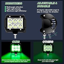 Tujoe 4 Pcs Green Driving Hunting Lights LED Spot